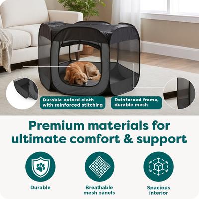 Show full view: FurHaven Soft-Sided Dog & Cat Playpen, Gray, X-Large slide 5 of 10
