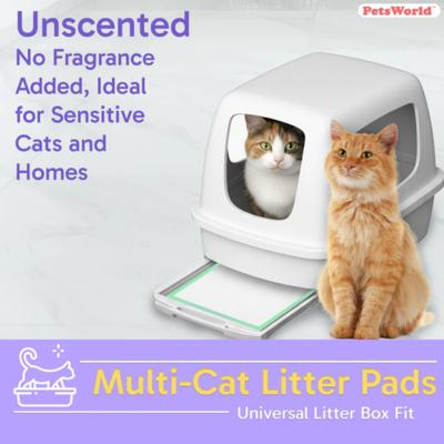 Show full view: PetsWorld Litter Box Systems Multi-Cat Litter Pads, Unscented, 50 count slide 3 of 6