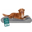 FurHaven Ultra Plush Luxe Lounger Orthopedic Cat & Dog Bed with Removable Cover, Gray, Jumbo