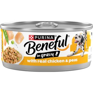 Purina Beneful Chicken with Peas in Gravy Wet Dog Food, 5.5-oz can, 12 count