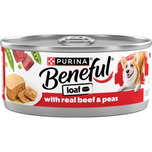 Purina Beneful Loaf Beef & Peas Wet Dog Food, 5.5-oz can, 12 count