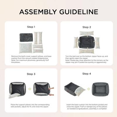 Bedsure Orthopedic Bolster Dog Bed with Removable Cover