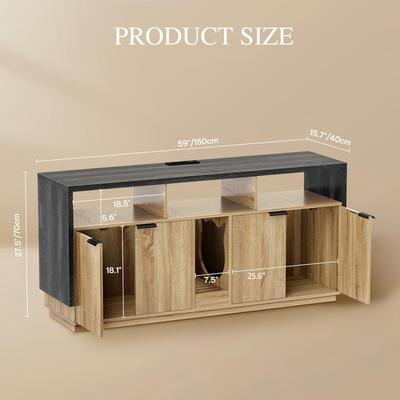 Show full view: Yitahome Cat Litter Box Enclosure, Oak slide 3 of 10