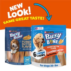 Busy Bone Peanut Butter Flavor Long-Lasting Chew Adult Small/Medium Dog Treats, 6 count pouch slide 2 of 9