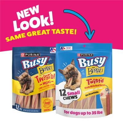 Show full view: Busy Bone with Beggin' Twist'd! Long-Lasting with Real Bacon Mini Dog Treats, 12 count slide 3 of 14
