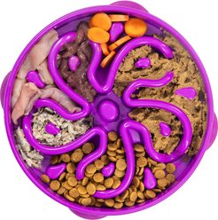 Outward Hound Fun Feeder Interactive Dog Bowl, Purple, 4 cup