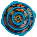 Outward Hound Non-Skid Plastic Slow Feeder Interactive Dog Bowl, Teal, 2-cup