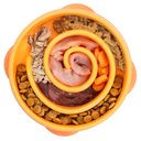 Outward Hound Fun Feeder Interactive Dog Bowl, Orange, 2 cup