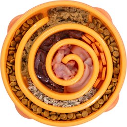 Outward Hound Fun Feeder Interactive Dog Bowl, Orange, 4 cup