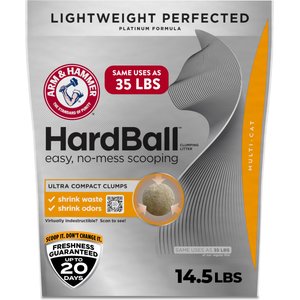 Arm & Hammer Litter Platinum Hardball Garden Bloom Lightweight Easy No-Mess Scooping Clumping Cat Litter, 14.5-lb bag