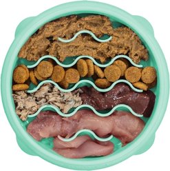 Outward Hound Non-Skid Plastic Slow Feeder Dog Bowl, Mint, 0.75-cup