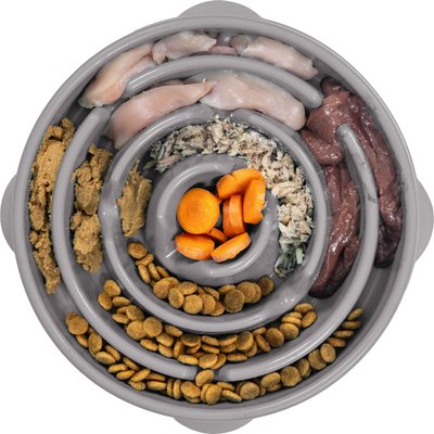 Outward Hound Outward Hound Fun Feeder Drop Dog Bowl, Grey, 4 cup