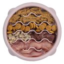 Outward Hound Non-Skid Plastic Slow Feeder Wave Dog Bowl, Pink, 0.75-cup