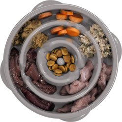 Outward Hound Fun Feeder Drop Dog Bowl, Grey, 2 cup