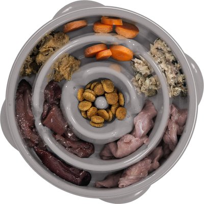 Outward Hound Outward Hound Fun Feeder Drop Dog Bowl, Grey, 2 cup
