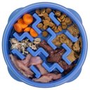 Outward Hound Fun Feeder Slow Feeder Dog Bowl, Blue, 2-cup