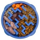 Outward Hound Fun Feeder Slow Feeder Dog Bowl, Blue, 4-cup
