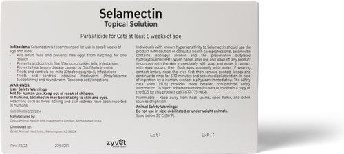 Show full view: Selamectin Topical Solution For Cats, 15.1-22 lbs (60mg/1mL), 6 Doses (6-mos. supply) slide 2 of 4