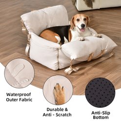 Pet Marvel Waterproof Dog & Cat Car Booster Seat with Storage Pockets, Beige slide 2 of 7