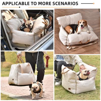 Show full view: Pet Marvel Waterproof Dog & Cat Car Booster Seat with Storage Pockets, Beige slide 7 of 7