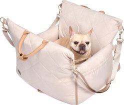 Pet Marvel Waterproof Dog & Cat Car Booster Seat with Storage Pockets, Beige