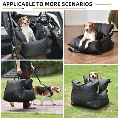 Show full view: Pet Marvel Waterproof Dog & Cat Car Booster Seat with Storage Pockets, Black slide 7 of 7