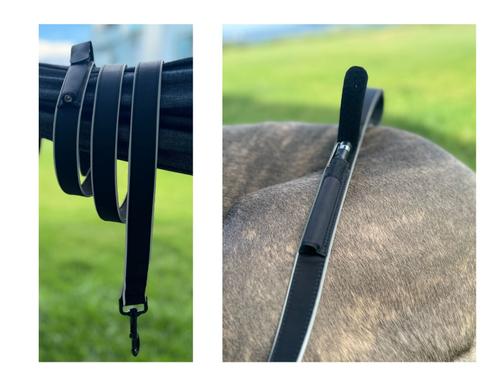 Show full view: IBK Doggies Flashlight Reflective Nylon Bungee Dog Leash Collar Set, Black, Large: 18 to 24-in neck, 1.5-in wide slide 1 of 10