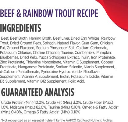 Show full view: Nulo Freestyle Shredded Chicken & Duck, Shredded Beef & Rainbow Trout, Shredded Turkey & Halibut Grain-Free Variety Pack Canned Cat Food, 3-oz can, case of 12 slide 3 of 11
