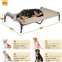 Veehoo Anti-Falling Dog Bed with Pillow, Beige Coffee, XX-Large slide 2 of 6