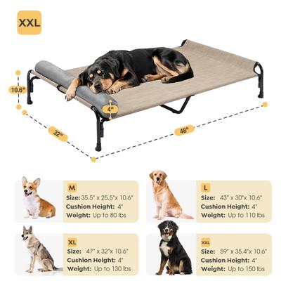 Show full view: Veehoo Anti-Falling Dog Bed with Pillow, Beige Coffee, XX-Large slide 2 of 7