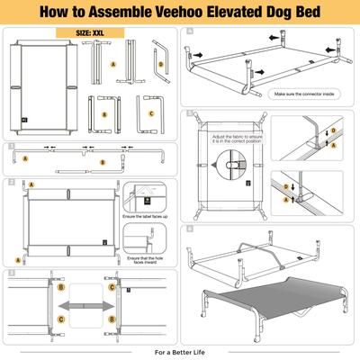 Show full view: Veehoo Elevated Outdoor Raised Dog Bed, Red, XX-Large slide 9 of 11