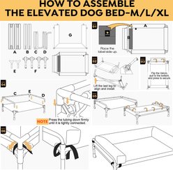 Veehoo Three-Sided Bolster Elevated Dog Bed, Beige Coffee, Medium slide 2 of 9