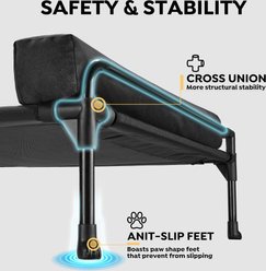 Veehoo Three-Sided Bolster Elevated Dog Bed, Black, X-Large slide 2 of 8