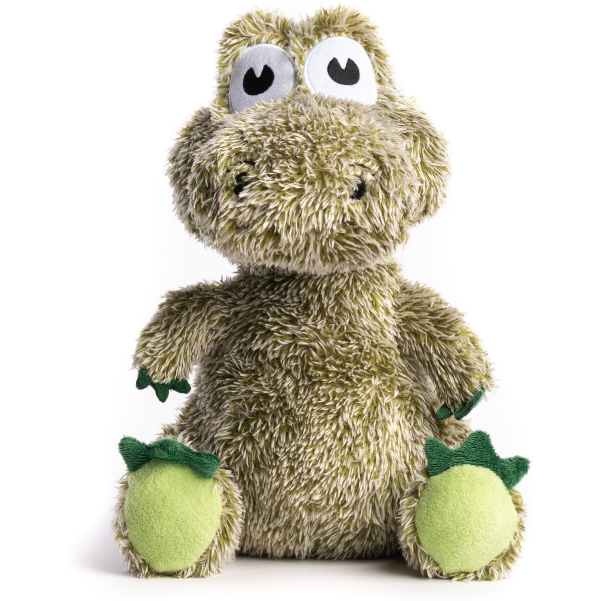 fabdog Alligator Fluffy Tough Squeaky Plush Dog Toy, Green, Medium