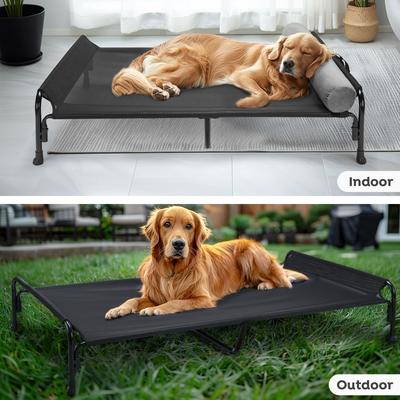 Show full view: Veehoo Anti-Falling Dog Bed with Pillow, Black, XX-Large slide 7 of 8