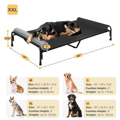 Show full view: Veehoo Anti-Falling Dog Bed with Pillow, Black, XX-Large slide 3 of 8