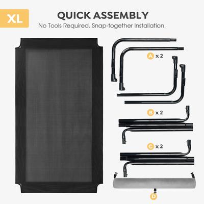 Show full view: Veehoo Anti-Falling Dog Bed with Pillow, Black, X-Large slide 3 of 7