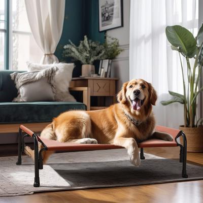 Show full view: Veehoo Elevated Outdoor Raised Dog Bed, Red, Large slide 8 of 11