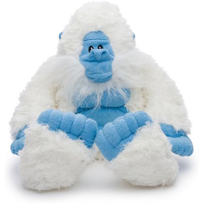 fabdog fabdog Yeti Fluffy Tough Squeaky Plush Dog Toy, White, Medium