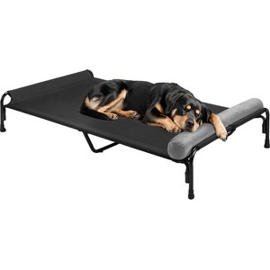 Veehoo Anti-Falling Dog Bed with Pillow, Black, XX-Large