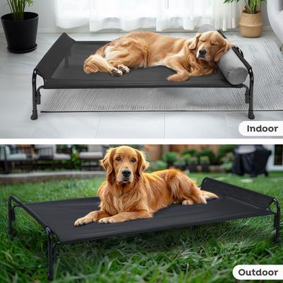 Show full view: Veehoo Anti-Falling Dog Bed with Pillow, Black, X-Large slide 6 of 7