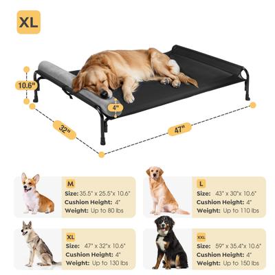 Show full view: Veehoo Anti-Falling Dog Bed with Pillow, Black, X-Large slide 2 of 7