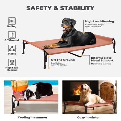 Show full view: Veehoo Elevated Outdoor Raised Dog Bed, Red, XX-Large slide 5 of 11