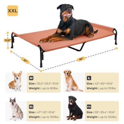 Show full view: Veehoo Elevated Outdoor Raised Dog Bed, Red, XX-Large slide 2 of 11