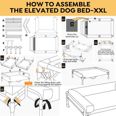 Show full view: Veehoo Three-Sided Bolster Elevated Dog Bed, Black, XX-Large slide 9 of 10