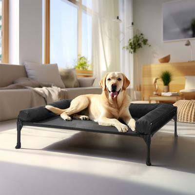 Show full view: Veehoo Three-Sided Bolster Elevated Dog Bed, Black, X-Large slide 8 of 9