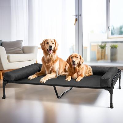 Show full view: Veehoo Three-Sided Bolster Elevated Dog Bed, Black, XX-Large slide 3 of 10