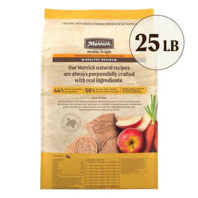 Show full view: Merrick Healthy Grains Healthy Weight Recipe Dry Dog Food, 25-lb bag slide 3 of 14