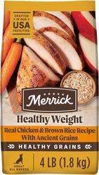 Merrick Healthy Grains Healthy Weight Recipe Dry Dog Food, 4-lb bag