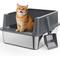 Show in main carousel: JOEJOY Stainless Steel Cat Litter Box with Scoop, 16.14-in, Dark Gray slide 9 of 10